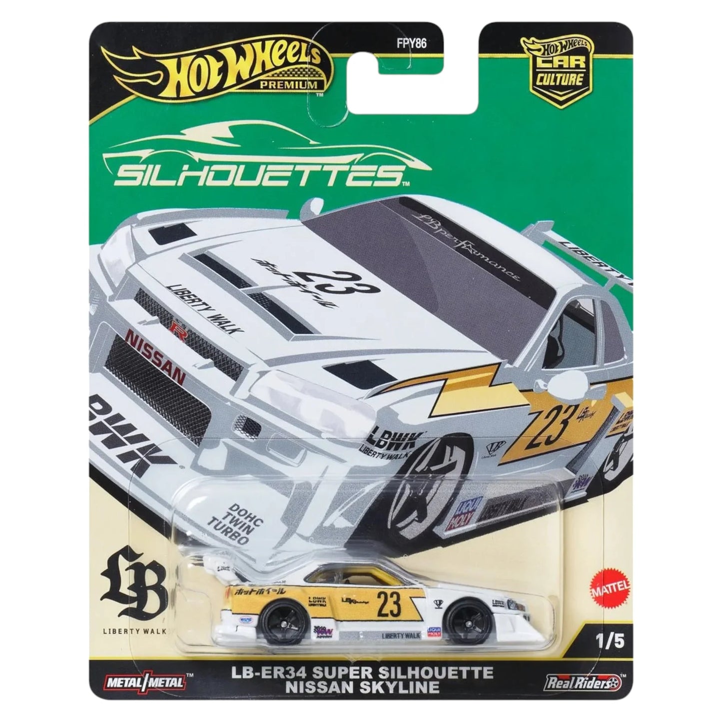 1/64 Hot Wheels Premium - LB-ER34 Super Silhouette Nissan Skyline