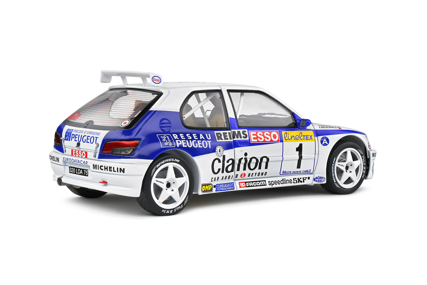 1/18 Solido - PEUGEOT 306 MAXI – RALLYE MONTE CARLO – 1996 – #1 F.DELECOUR/M.SAUVAGE