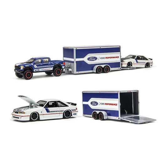 1/64 Maisto Team Hauler - Ford F150 Raptor avec Remorque + Ford SVT Cobra