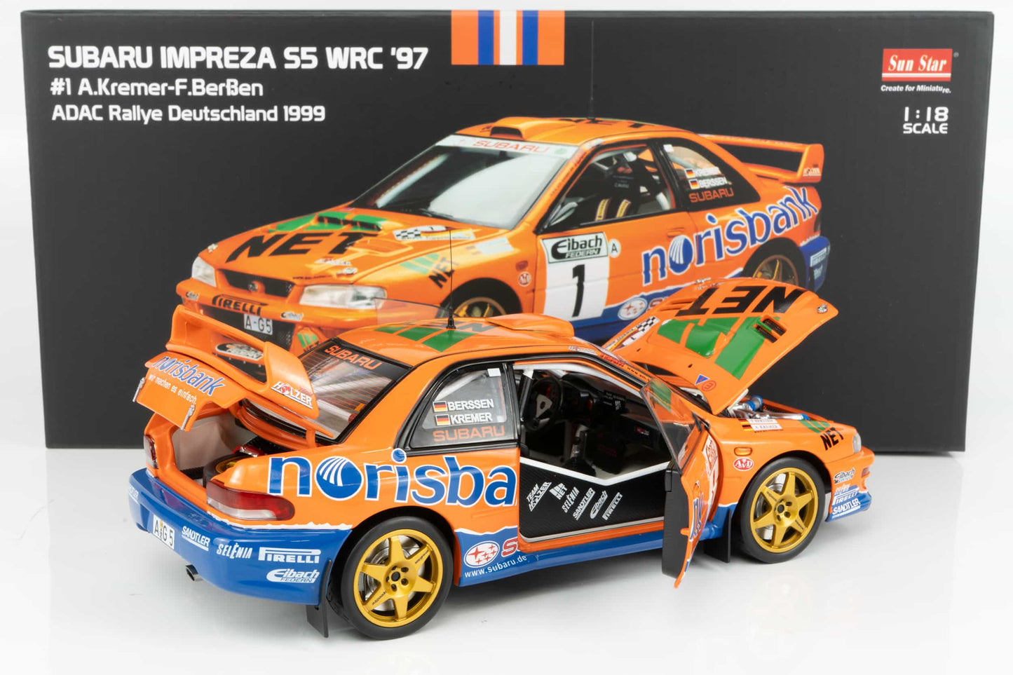 1/18 Sunstar - Subaru S5 WRC Rallye d'Allemagne 1999