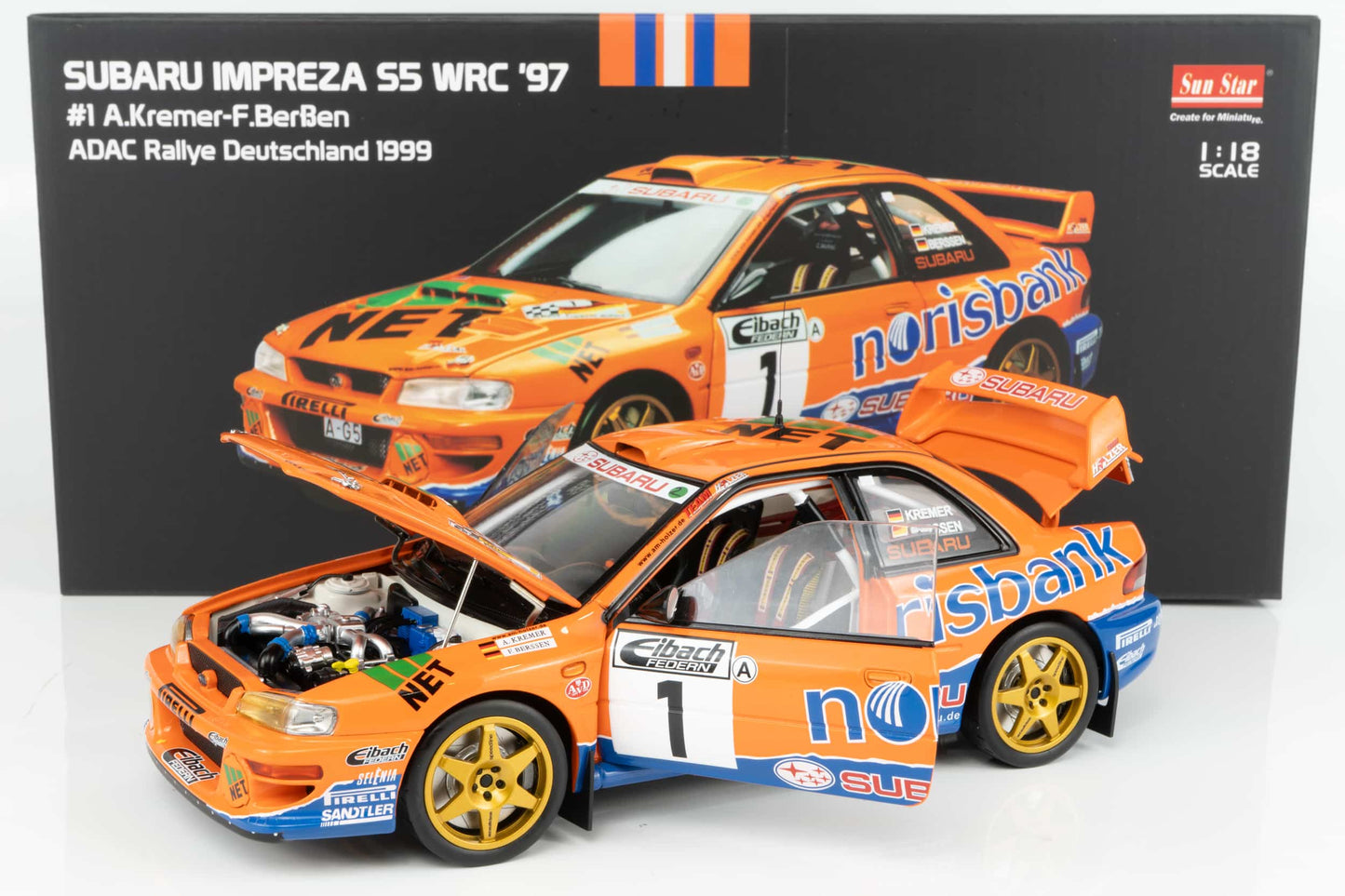 1/18 Sunstar - Subaru S5 WRC Rallye d'Allemagne 1999