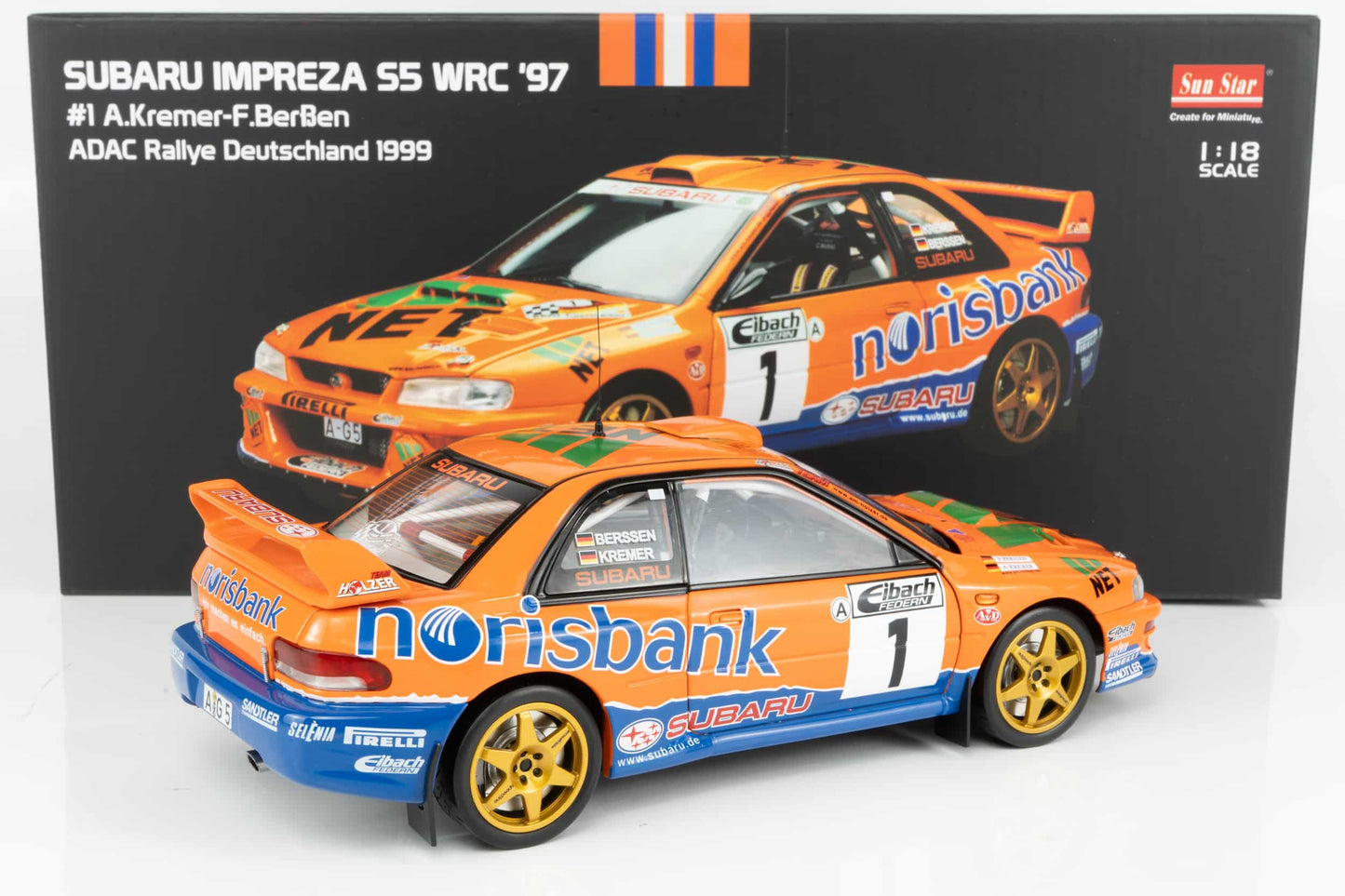 1/18 Sunstar - Subaru S5 WRC Rallye d'Allemagne 1999