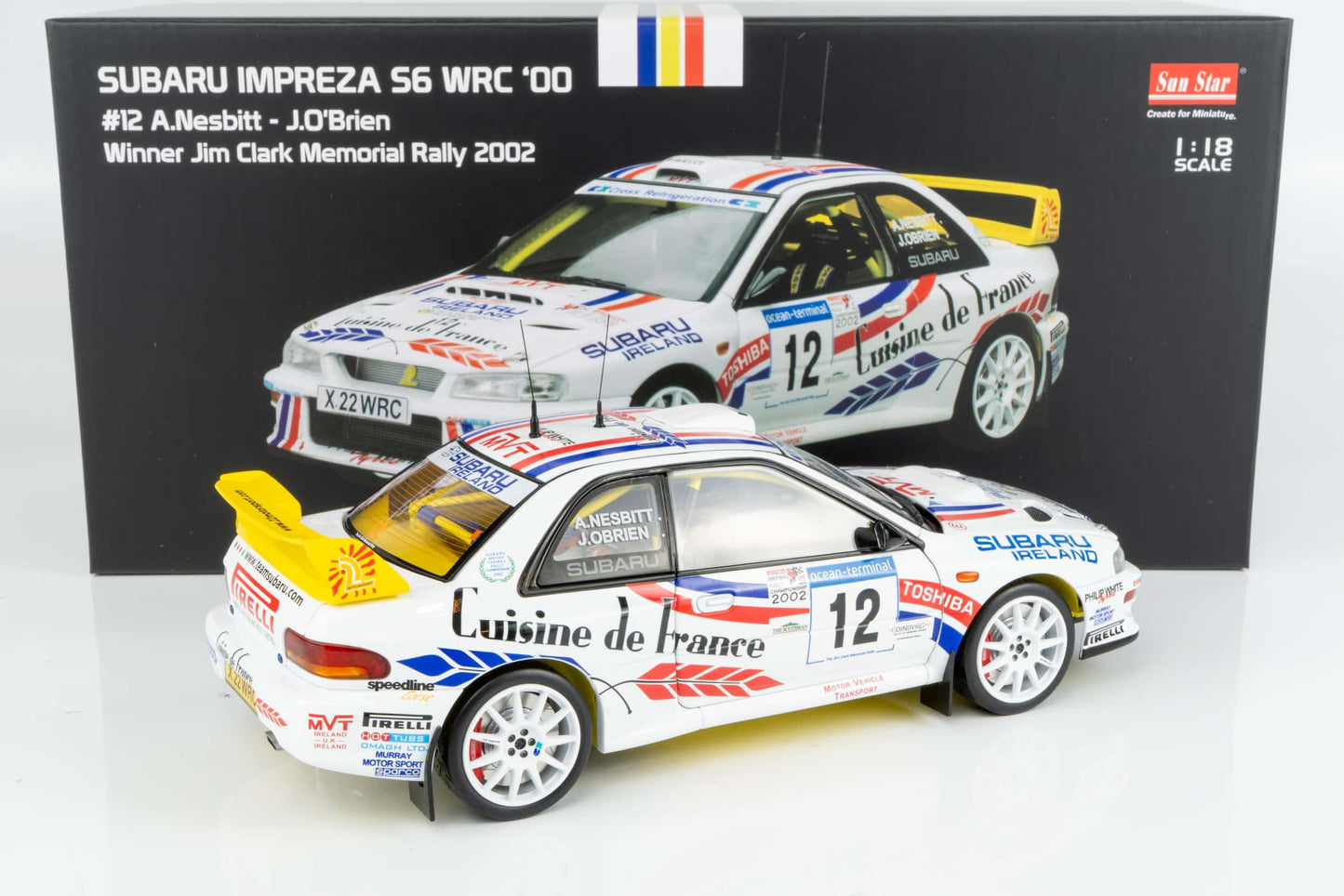1/18 Sunstar - Subaru S6 WRC Rallye 2002 Mémorial de Jim Clark