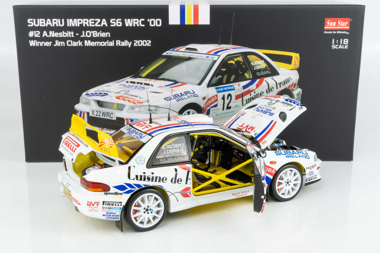 1/18 Sunstar - Subaru S6 WRC Rallye 2002 Mémorial de Jim Clark