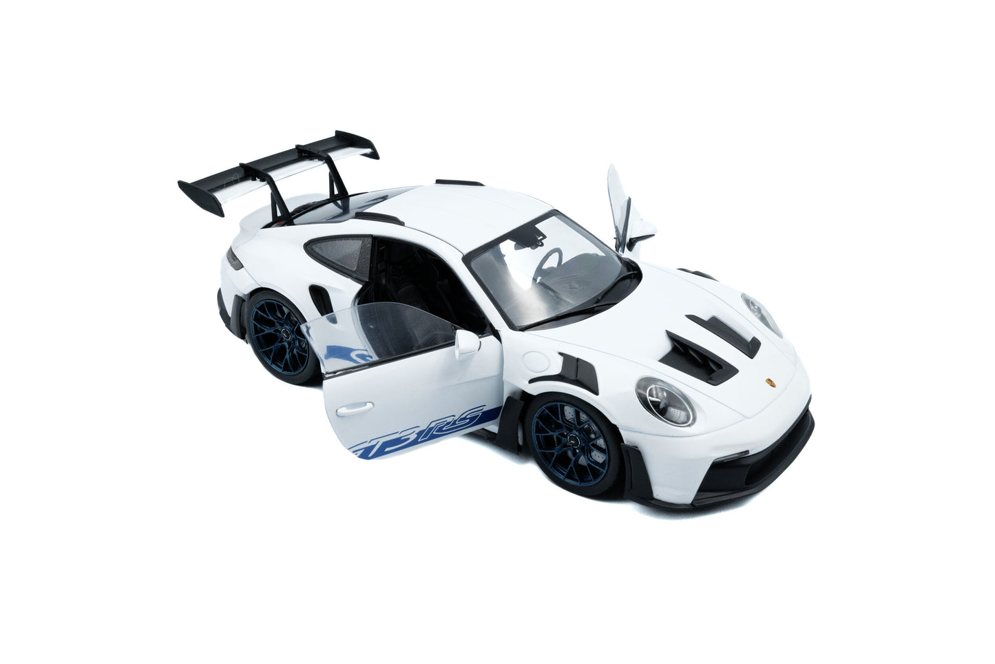 1/18 Solido - Porsche 911 GT3 RS - Blanches à Bandes Bleues
